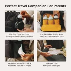 Bagsmart Walker Featherlight Travel Diaper Backpack 25L -Fashion Bag Store Bagsmart Walker Featherlight Travel Diaper Backpack 25L Black 14