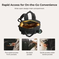 Bagsmart Walker Featherlight Travel Diaper Backpack 25L -Fashion Bag Store Bagsmart Walker Featherlight Travel Diaper Backpack 25L Black 16