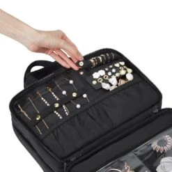 Bagsmart Zora Spacesaver Puffy Multi-Functional Toiletry Bag Medium -Fashion Bag Store Bagsmart Zora Spacesaver Puffy Multi Functional Toiletry Bag Medium Black 3