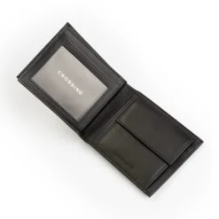 Crossing Sydney Bi-Fold Leather Wallet With Flap And Coin Pouch -Fashion Bag Store Crossing Sydney Bi Fold Leather Wallet With Flap And Coin Pouch Black 8