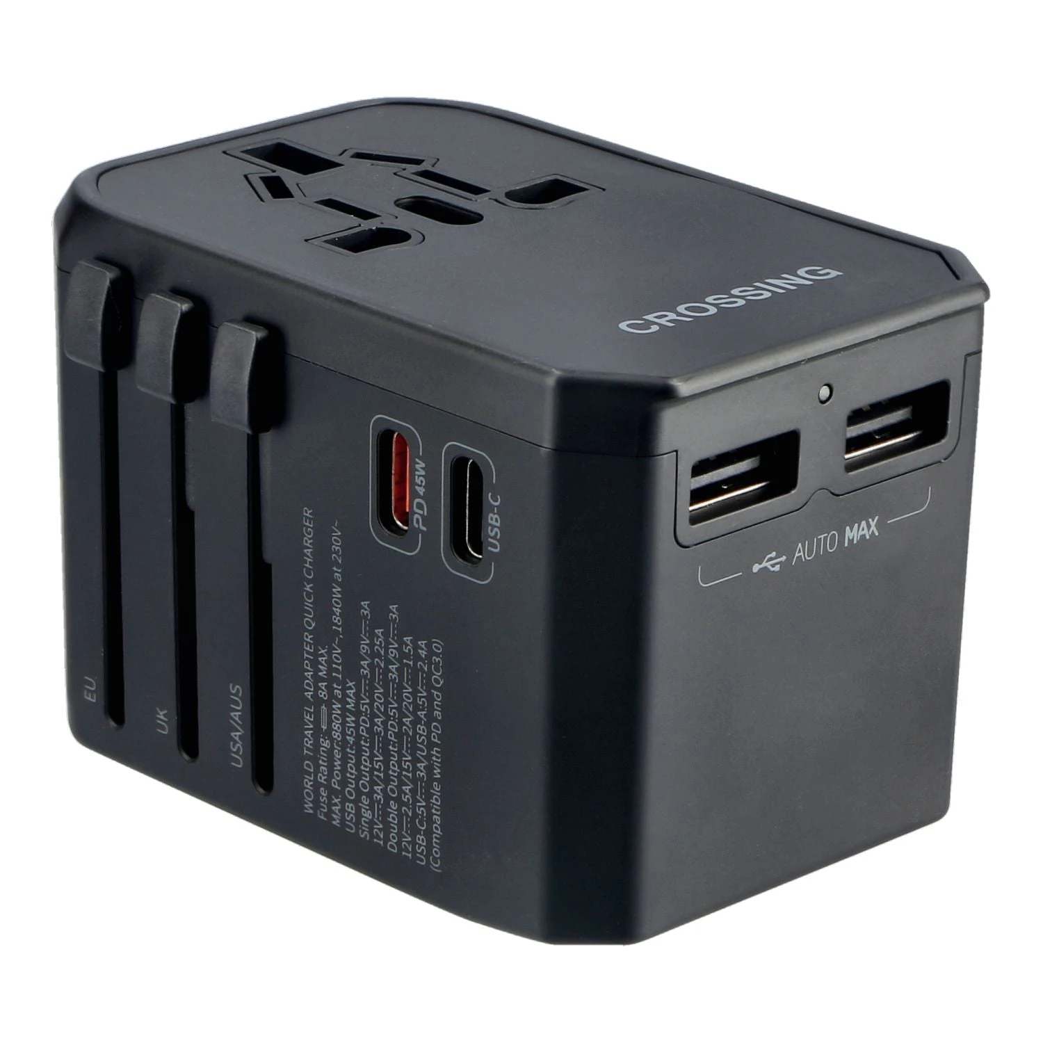 Crossing World Travel Adapter 45w With 2 USB C And 2 USB 3.0 A 6 Crossing World Travel Adapter 45w With 2 USB C And 2 USB 3.0 A - Image 4