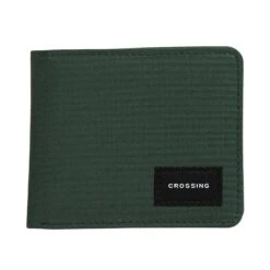 Crossing Bifold Wallet With Coin Pocket RFID 31 Crossing Bifold Wallet With Coin Pocket RFID -Fashion Bag Store Crossing Bifold Wallet with Coin Pocket RFID Green Front