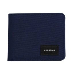 Crossing Bifold Wallet With Coin Pocket RFID 41 Crossing Bifold Wallet With Coin Pocket RFID -Fashion Bag Store Crossing Bifold Wallet with Coin Pocket RFID Navy Front