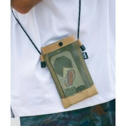 KiU Water Repellent Paracord Mesh Mini Sacoche Sling Pouch -Fashion Bag Store KiU Water Repellent Paracord Mesh Mini Sacoche Sling Pouch Beige 6