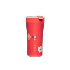 STTOKE X SOU•SOU Leakproof Ceramic Insulated Cup 16oz -Fashion Bag Store STTOKE X Sou Sou Plum Leakproof Ceramic Insulated Cup 16oz Red White 2